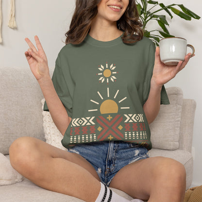 Quiet Sunburst, Ancient Symbols T-Shirt, Heavyweight