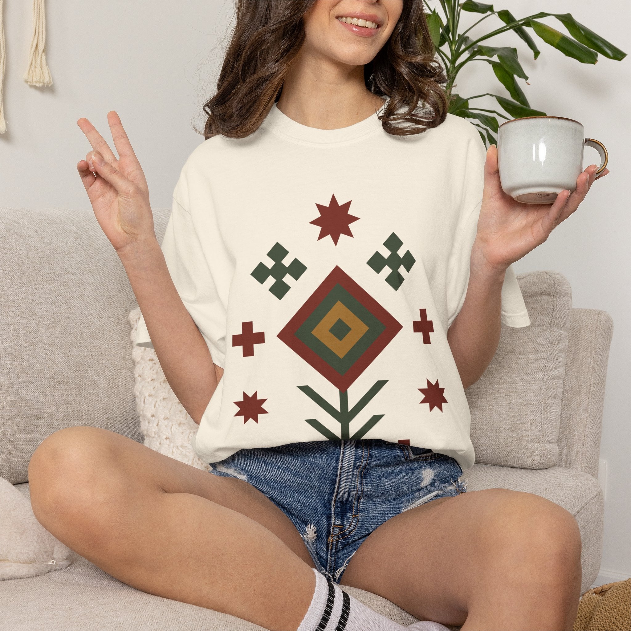 Floral Threads, Ancient Symbols T-Shirt, Heavyweight