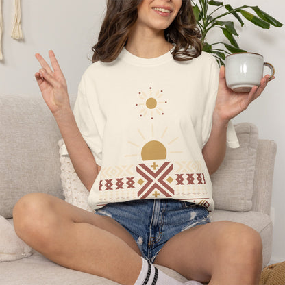 Quiet Sunburst, Ancient Symbols T-Shirt, Heavyweight