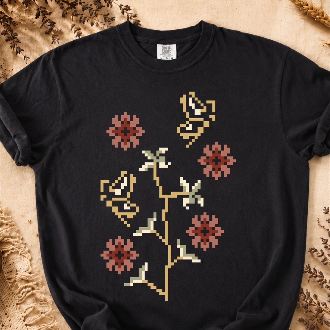 Bloom Pattern, Ancient Symbols T-Shirt, Heavyweight