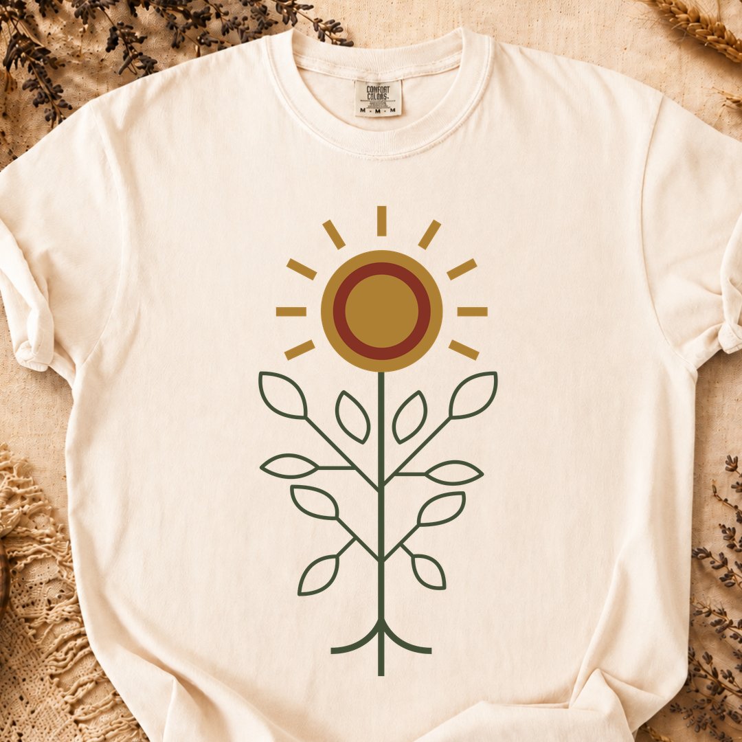 Bright Sunflower, Ancient Symbols T-Shirt, Heavyweight