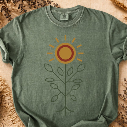 Bright Sunflower, Ancient Symbols T-Shirt, Heavyweight