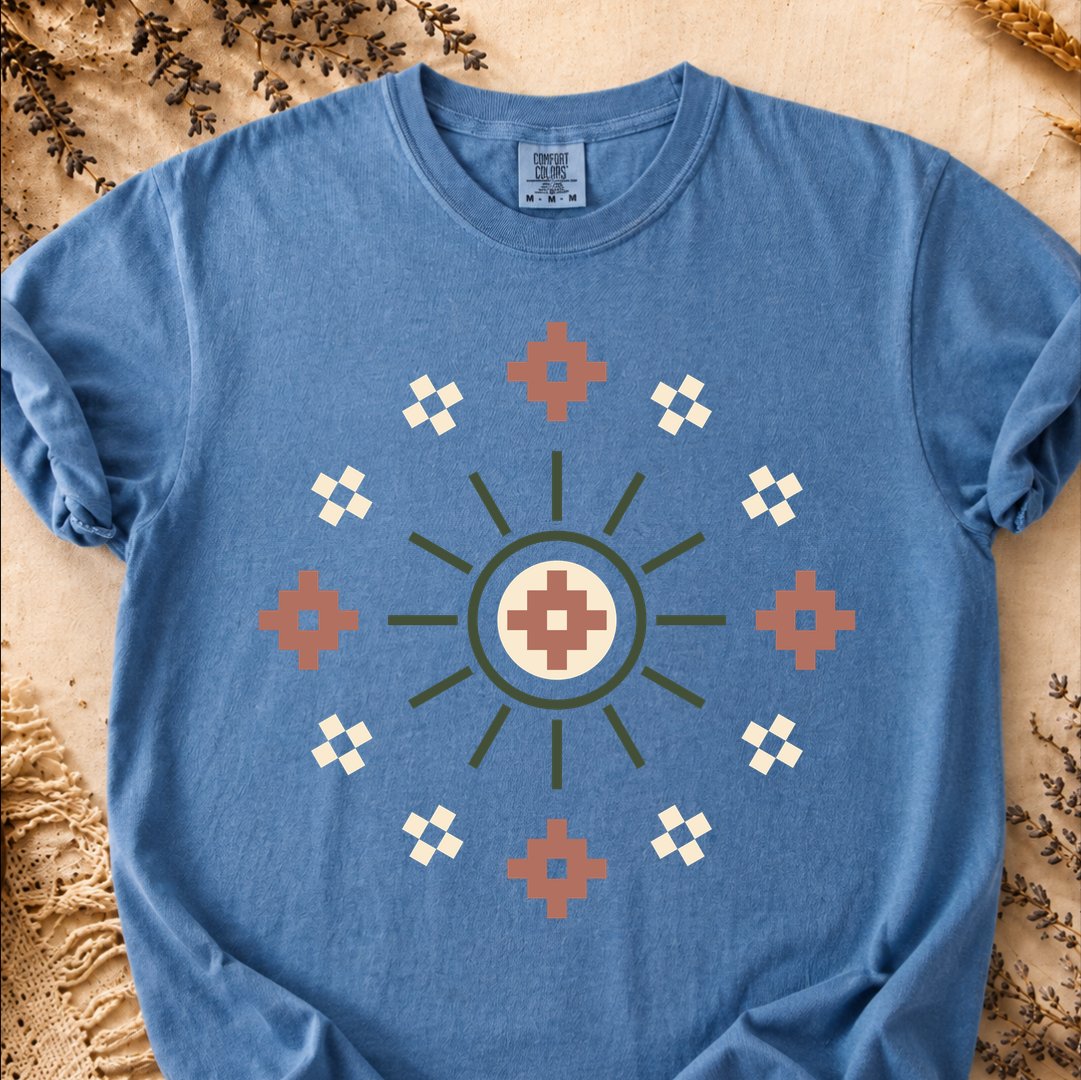 Circular Bloom, Ancient Symbols T-Shirt, Heavyweight