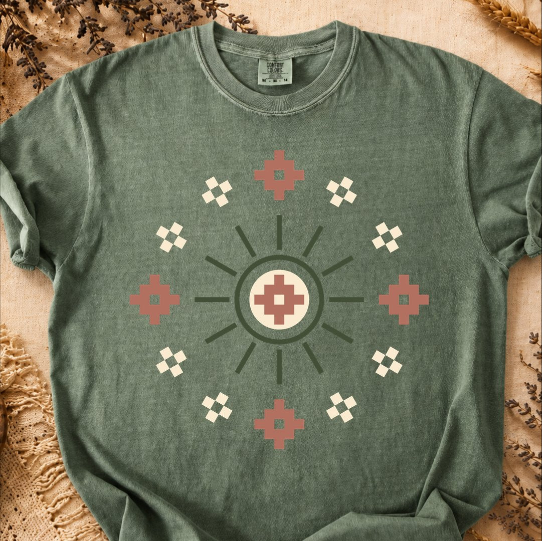 Circular Bloom, Ancient Symbols T-Shirt, Heavyweight