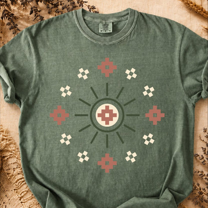 Circular Bloom, Ancient Symbols T-Shirt, Heavyweight