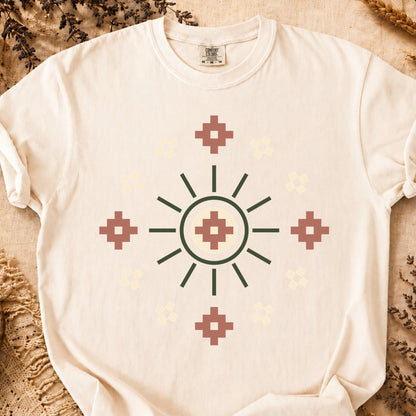 Circular Bloom, Ancient Symbols T-Shirt, Heavyweight