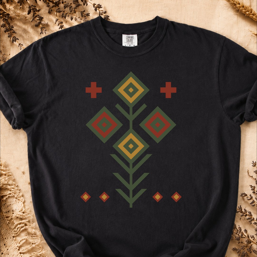 Floral Geometry, Ancient Symbols T-Shirt, Heavyweight