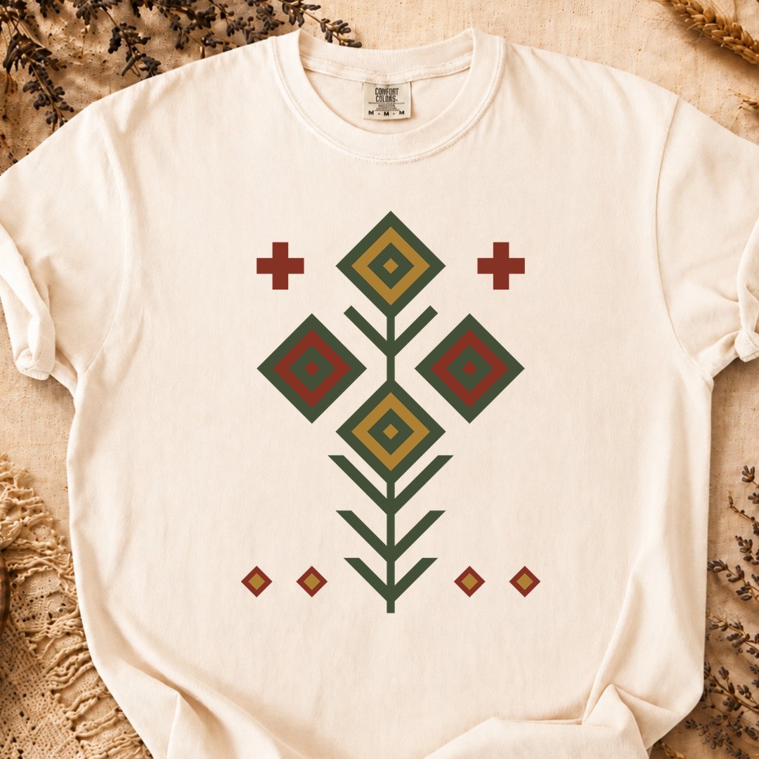 Floral Geometry, Ancient Symbols T-Shirt, Heavyweight