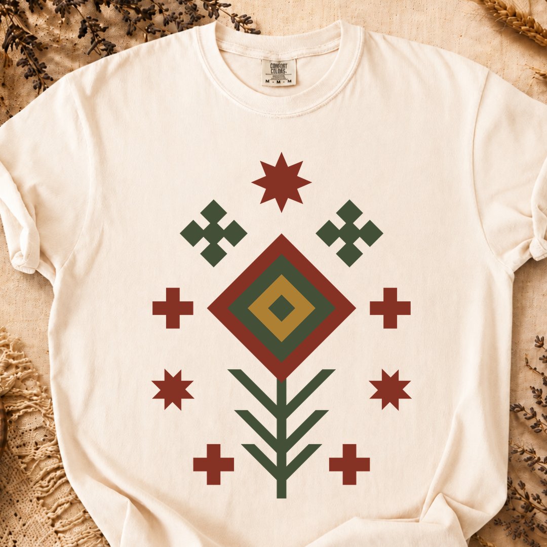 Floral Threads, Ancient Symbols T-Shirt, Heavyweight
