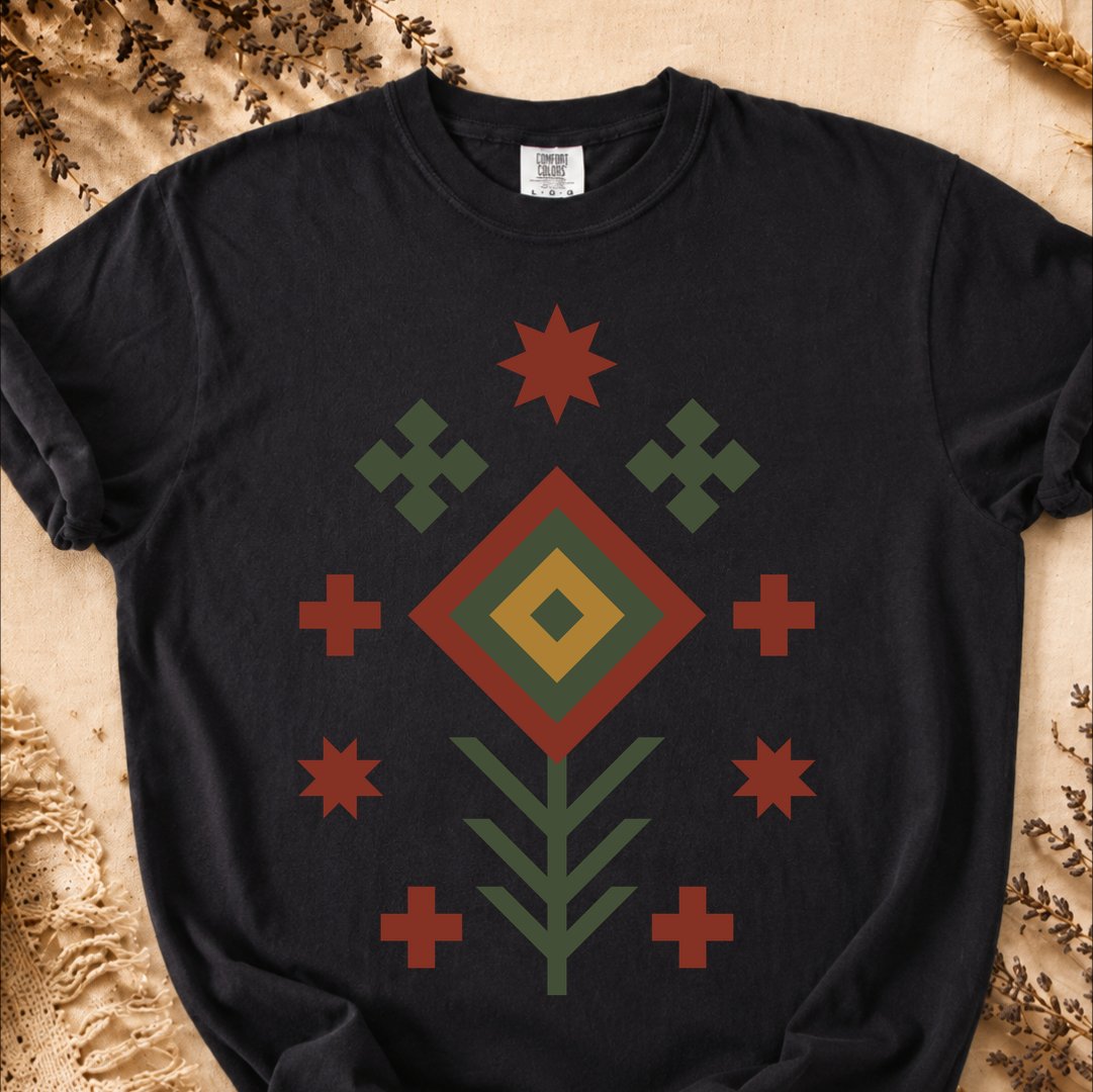 Floral Threads, Ancient Symbols T-Shirt, Heavyweight