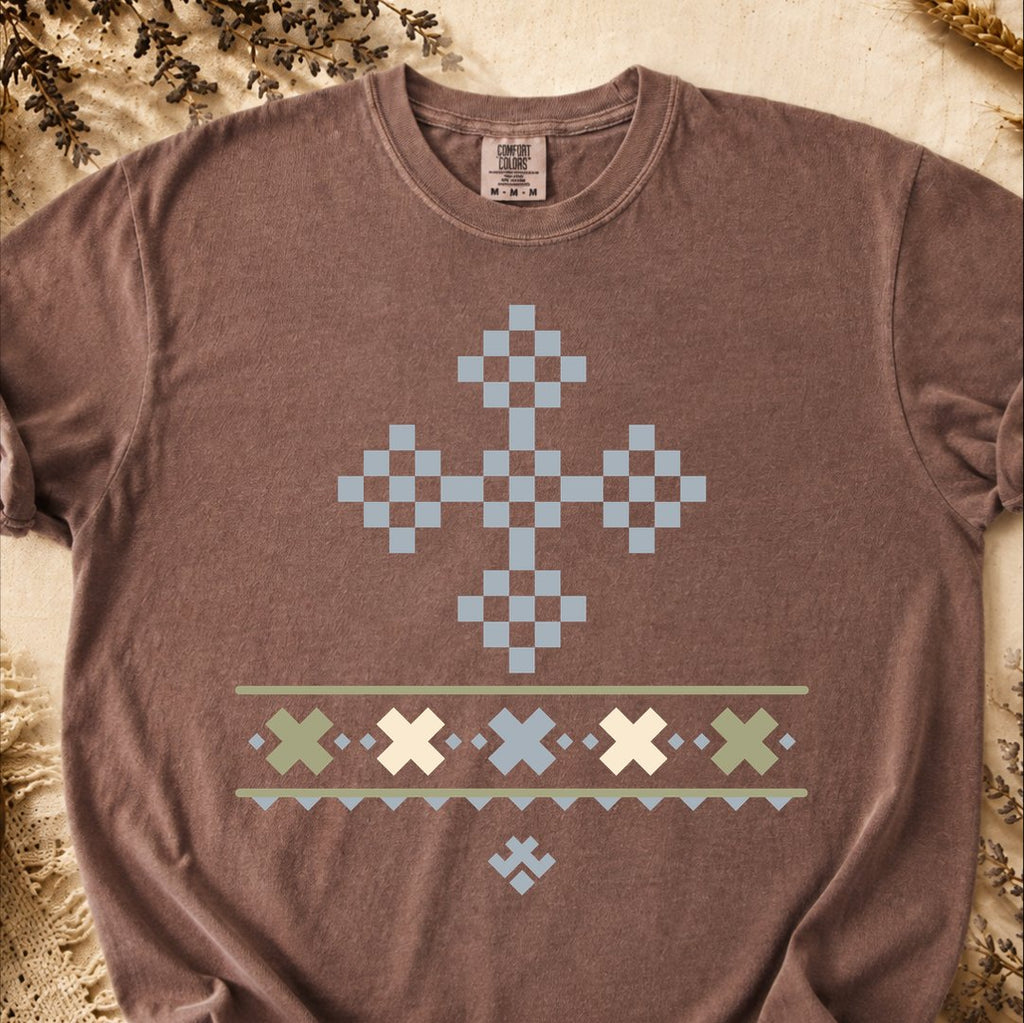 Frozen Divinity Pattern, Ancient Symbols T-Shirt, Heavyweight
