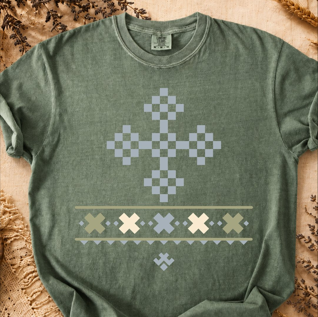 Frozen Divinity Pattern, Ancient Symbols T-Shirt, Heavyweight