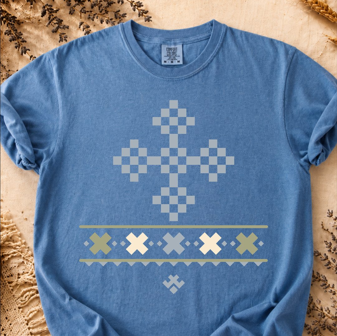 Frozen Divinity Pattern, Ancient Symbols T-Shirt, Heavyweight