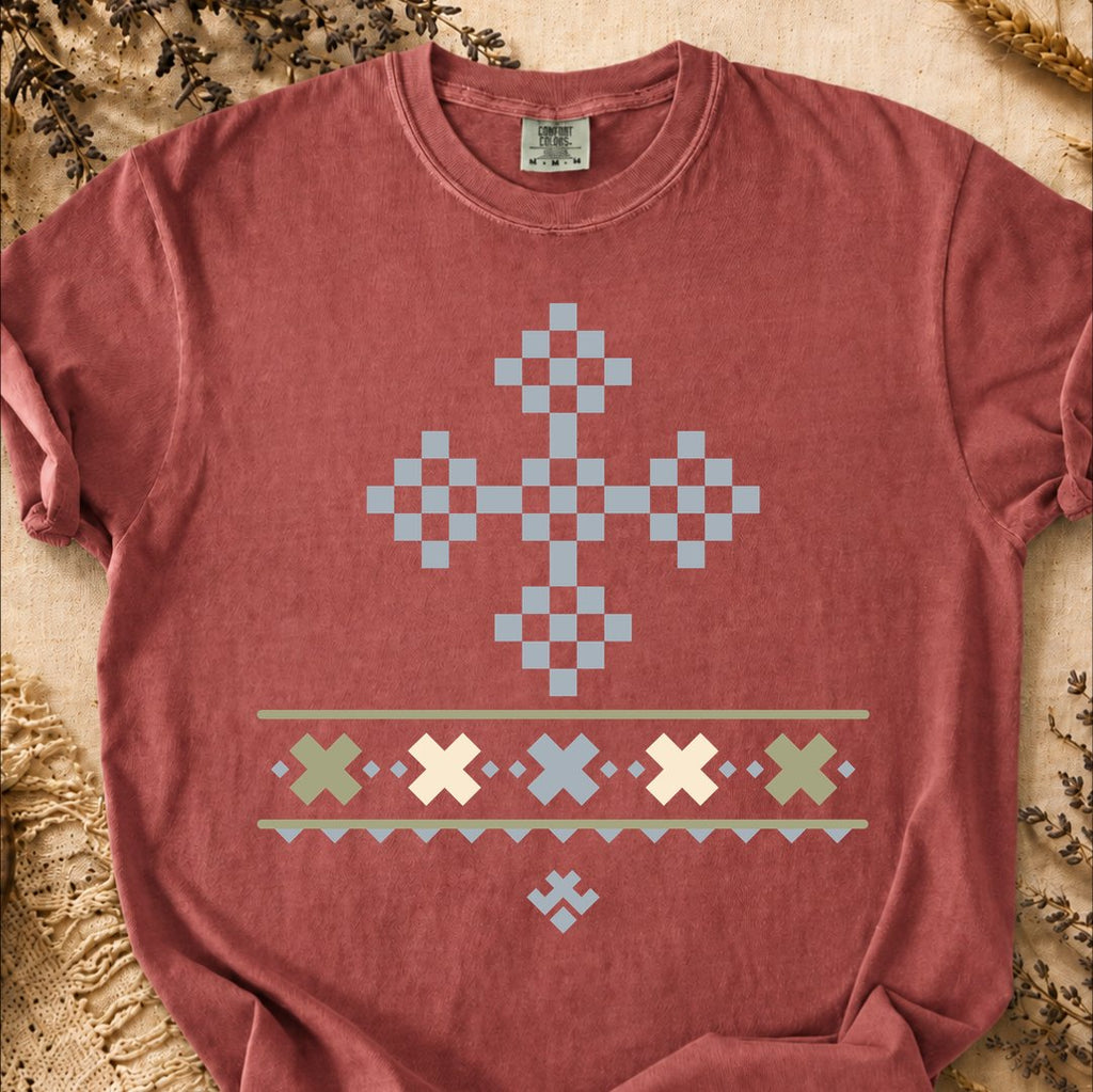 Frozen Divinity Pattern, Ancient Symbols T-Shirt, Heavyweight