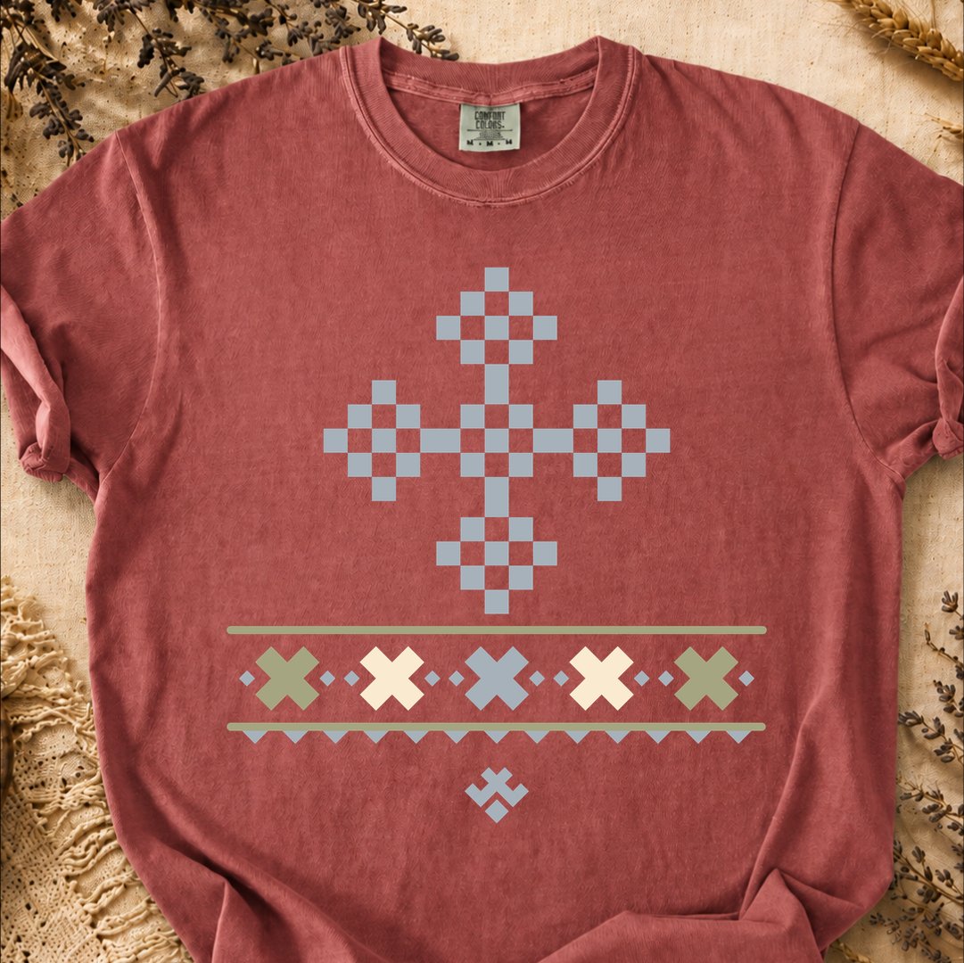 Frozen Divinity Pattern, Ancient Symbols T-Shirt, Heavyweight