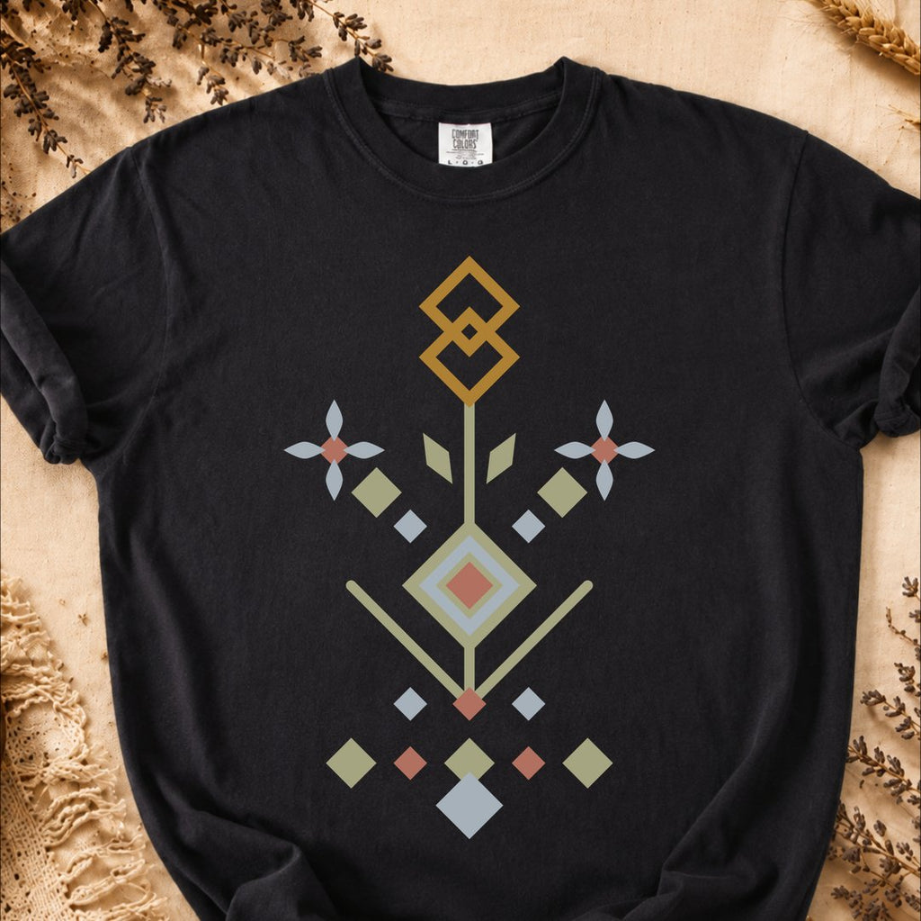 Geometric Frost Pattern, Ancient Symbols T-Shirt, Heavyweight
