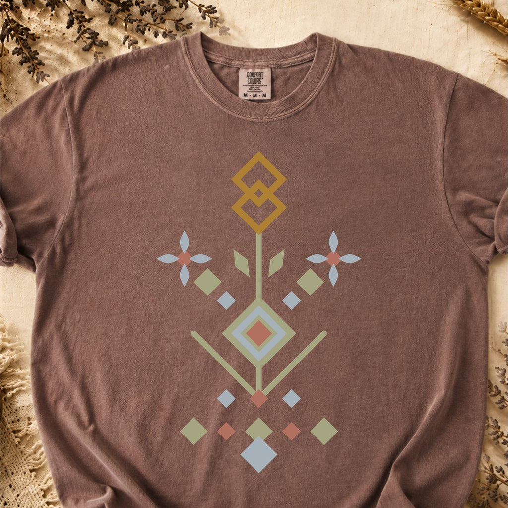 Geometric Frost Pattern, Ancient Symbols T-Shirt, Heavyweight