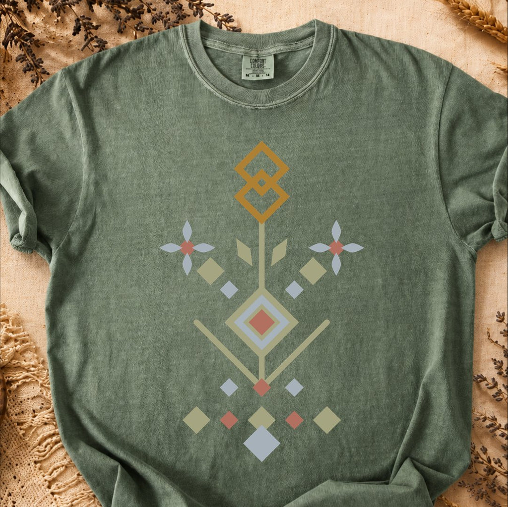 Geometric Frost Pattern, Ancient Symbols T-Shirt, Heavyweight