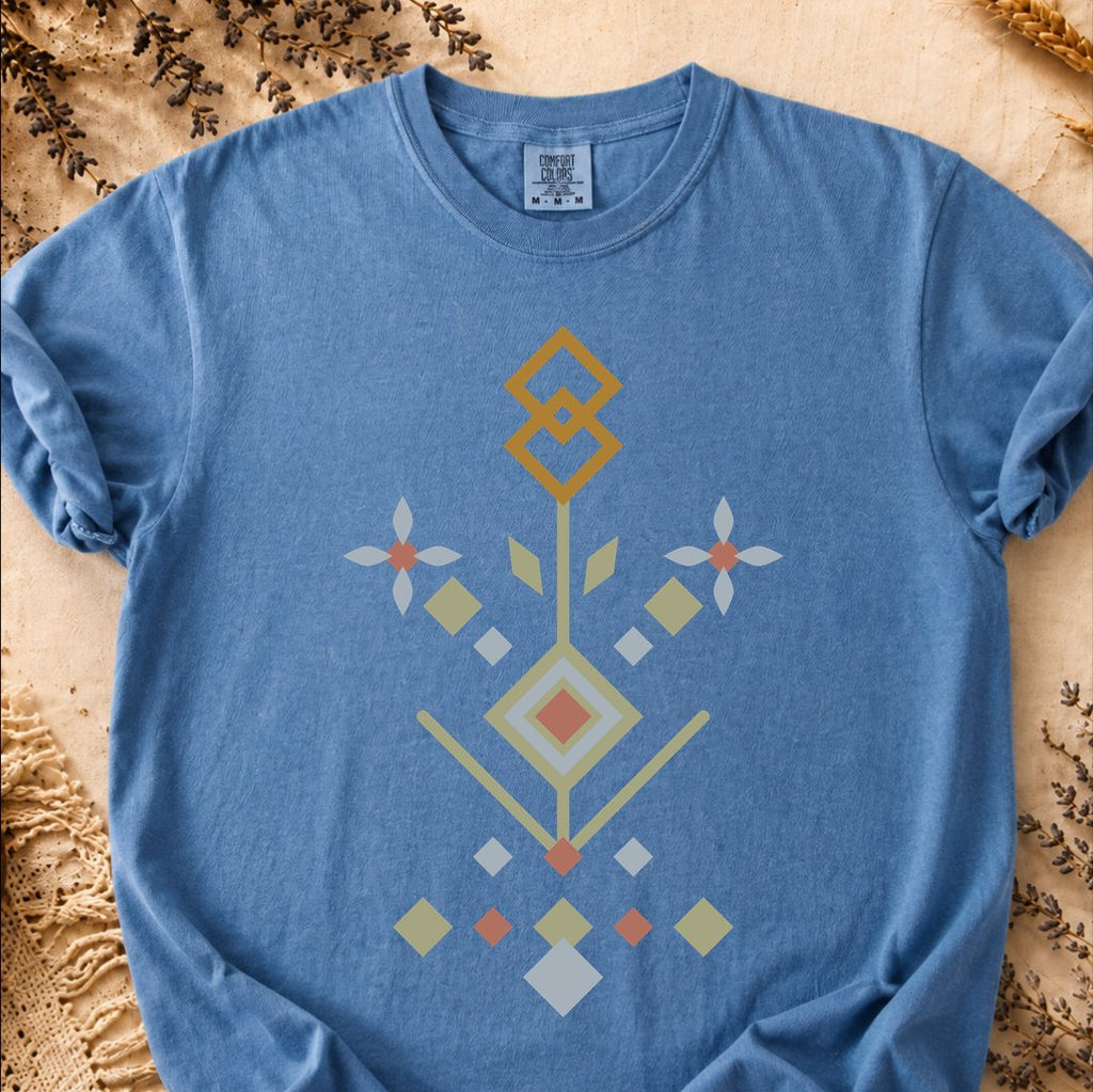 Geometric Frost Pattern, Ancient Symbols T-Shirt, Heavyweight