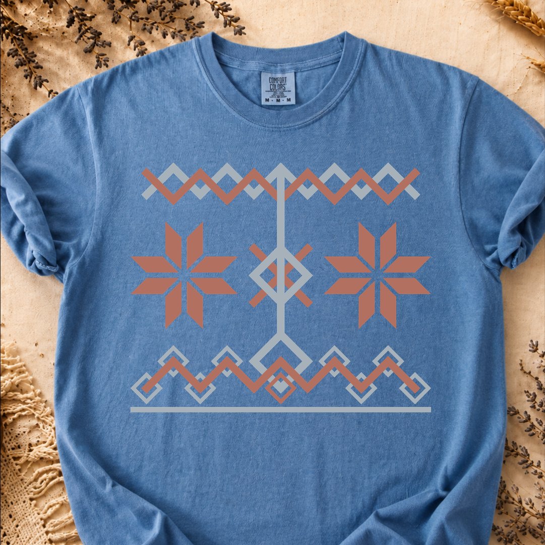 Geometric Reflection, Ancient Symbols T-Shirt, Heavyweight
