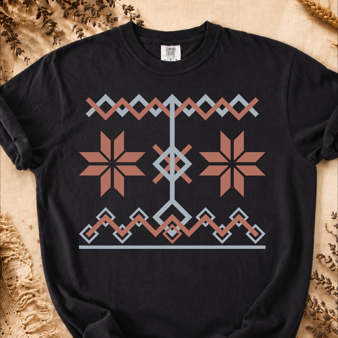 Geometric Reflection, Ancient Symbols T-Shirt, Heavyweight