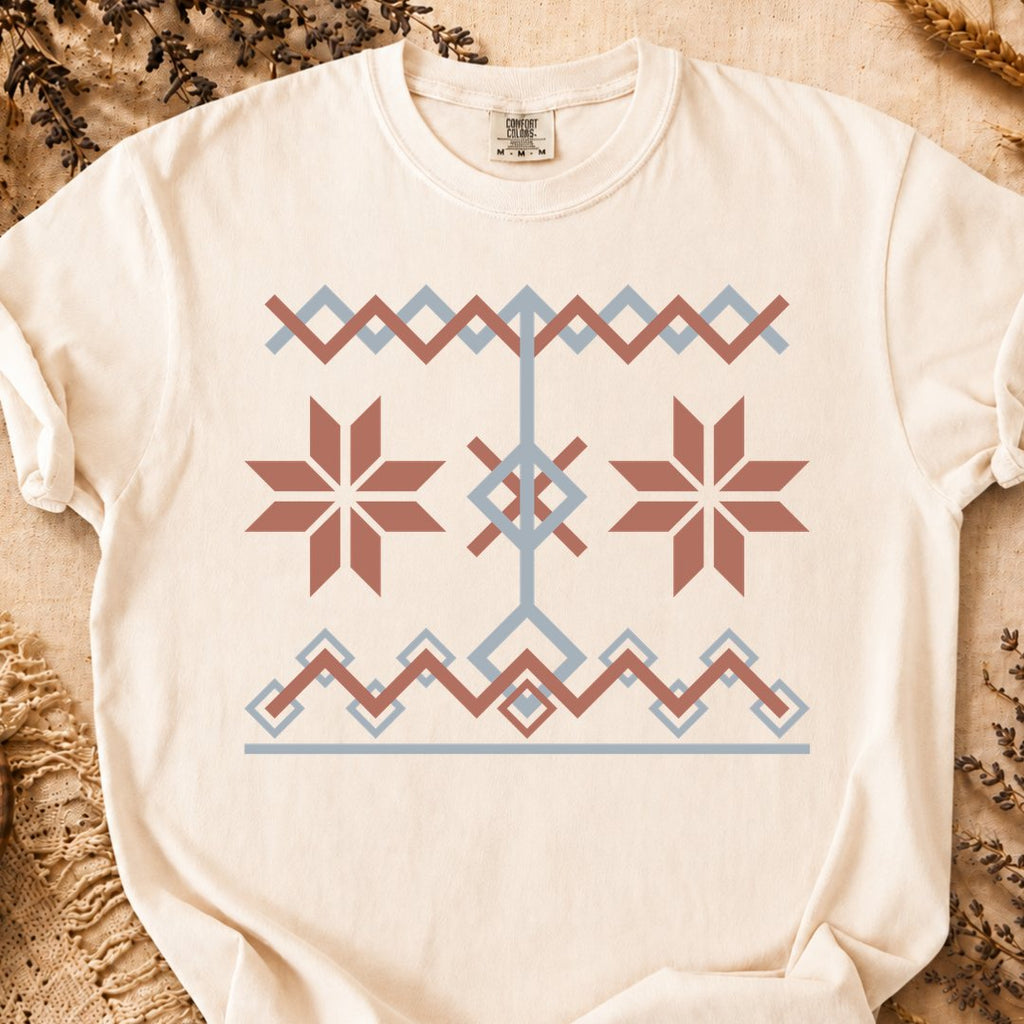 Geometric Reflection, Ancient Symbols T-Shirt, Heavyweight