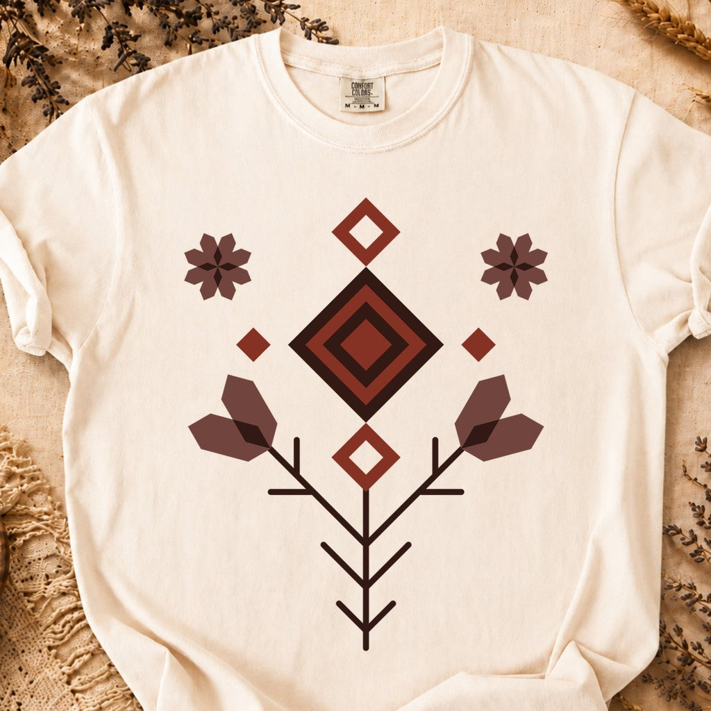 Heritage Flower II, Ancient Symbols T-Shirt, Heavyweight