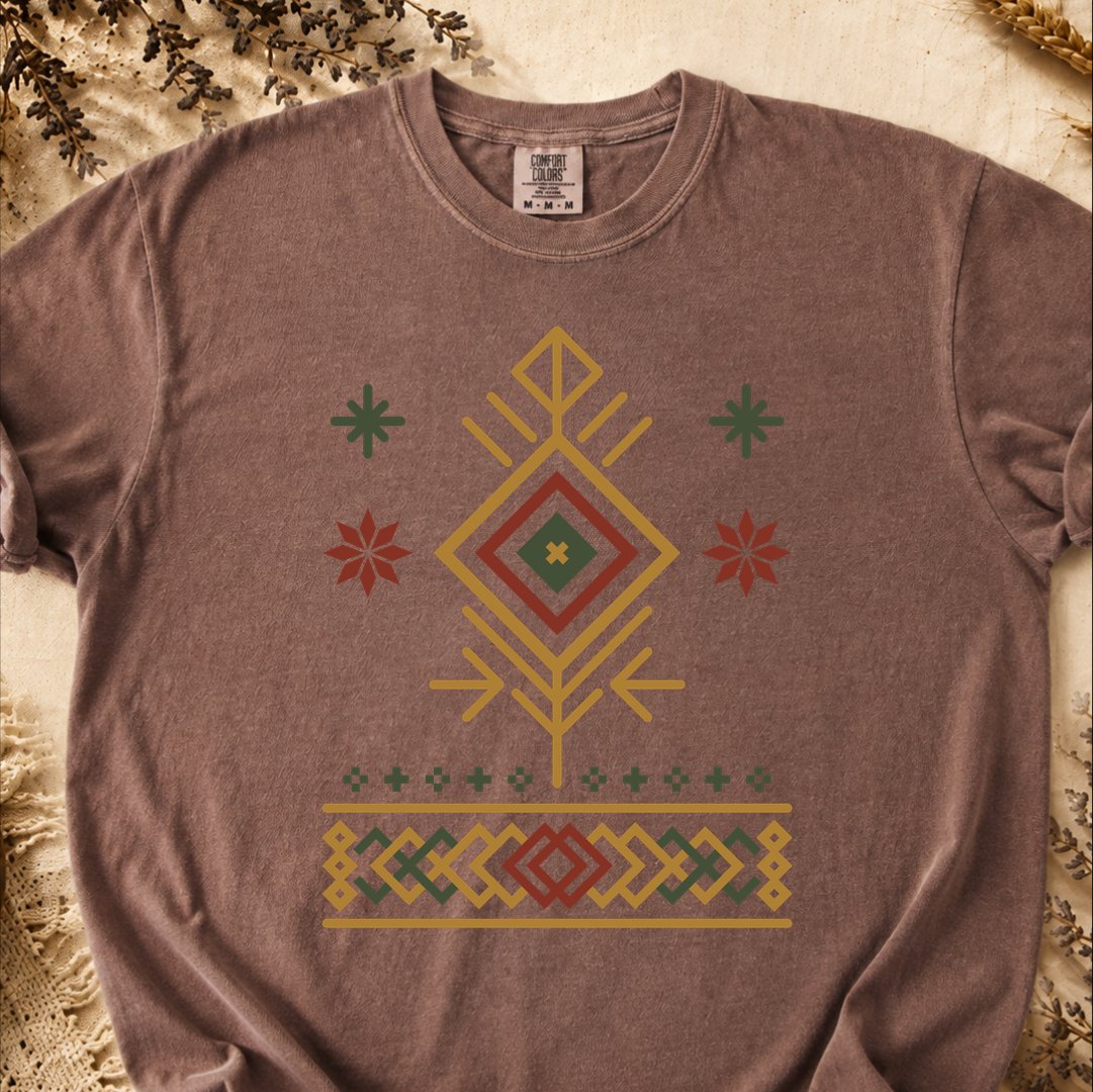 Illuminating Winter Pattern, Ancient Symbols T-Shirt, Heavyweight