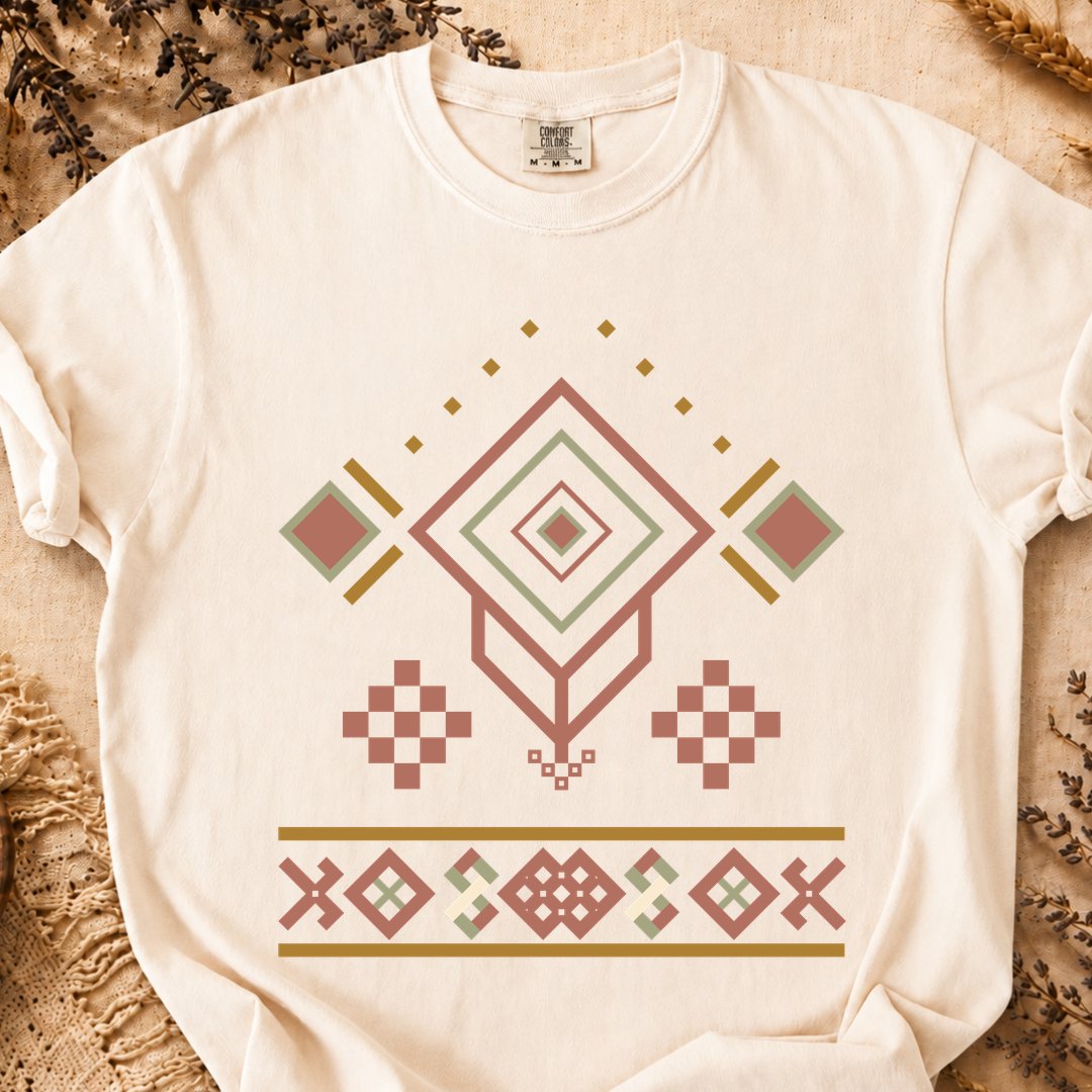 Pattern of Vitality, Ancient Symbols T-Shirt, Heavyweight
