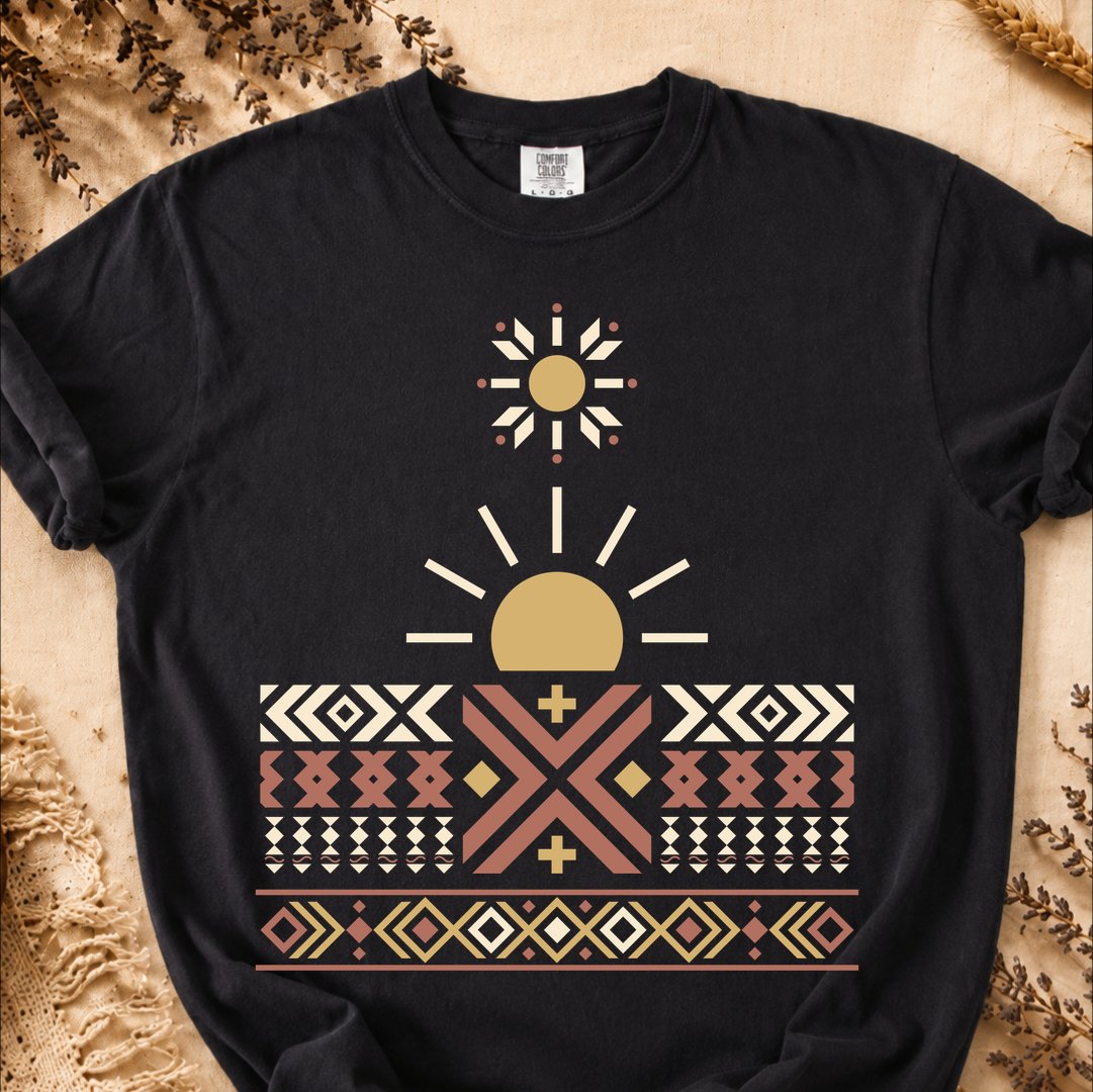 Quiet Sunburst, Ancient Symbols T-Shirt, Heavyweight