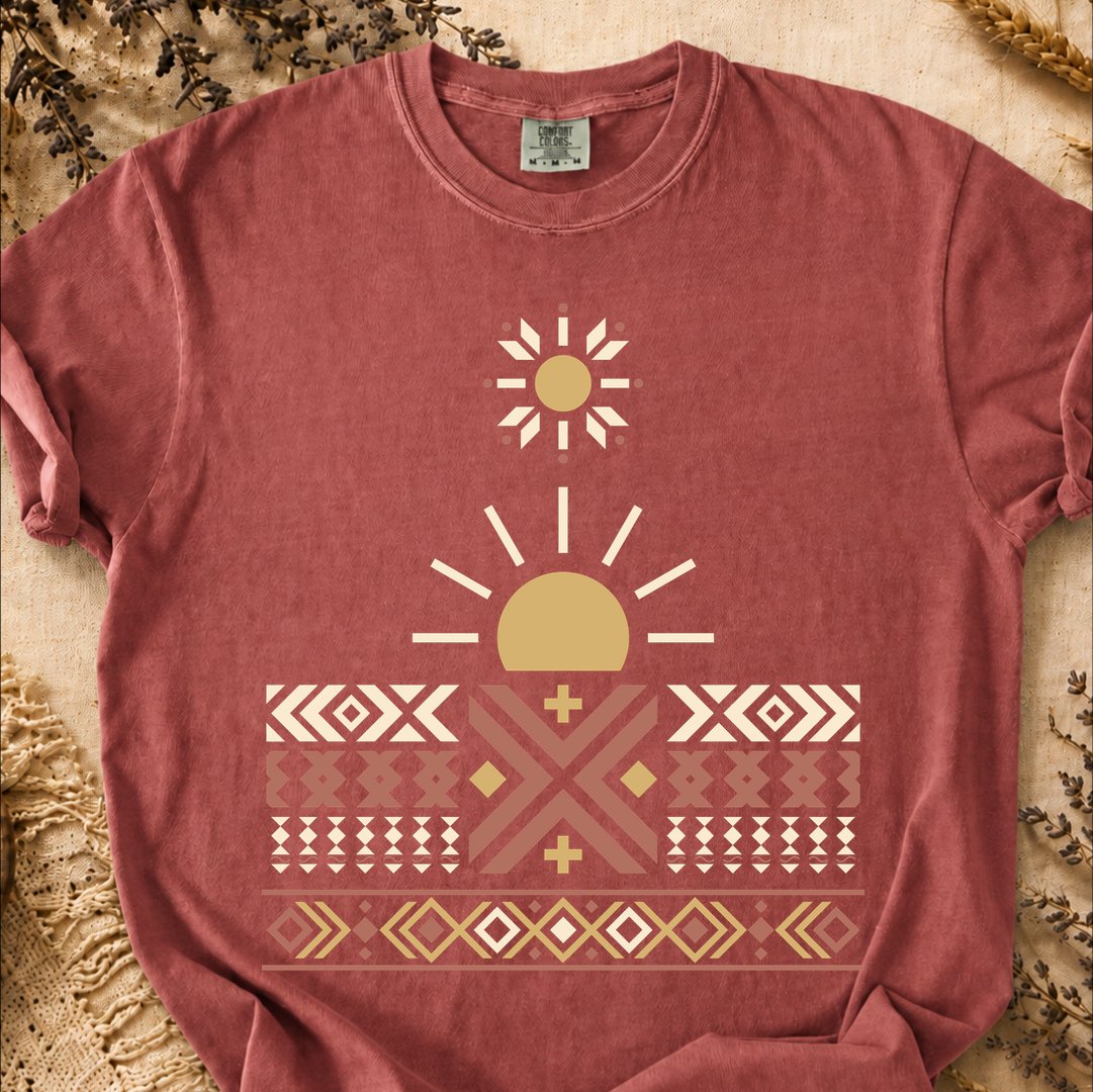 Quiet Sunburst, Ancient Symbols T-Shirt, Heavyweight