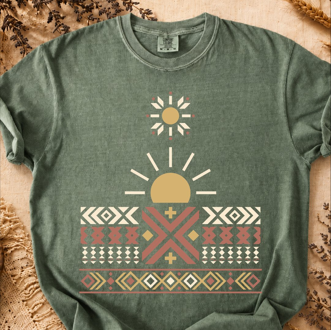 Quiet Sunburst, Ancient Symbols T-Shirt, Heavyweight