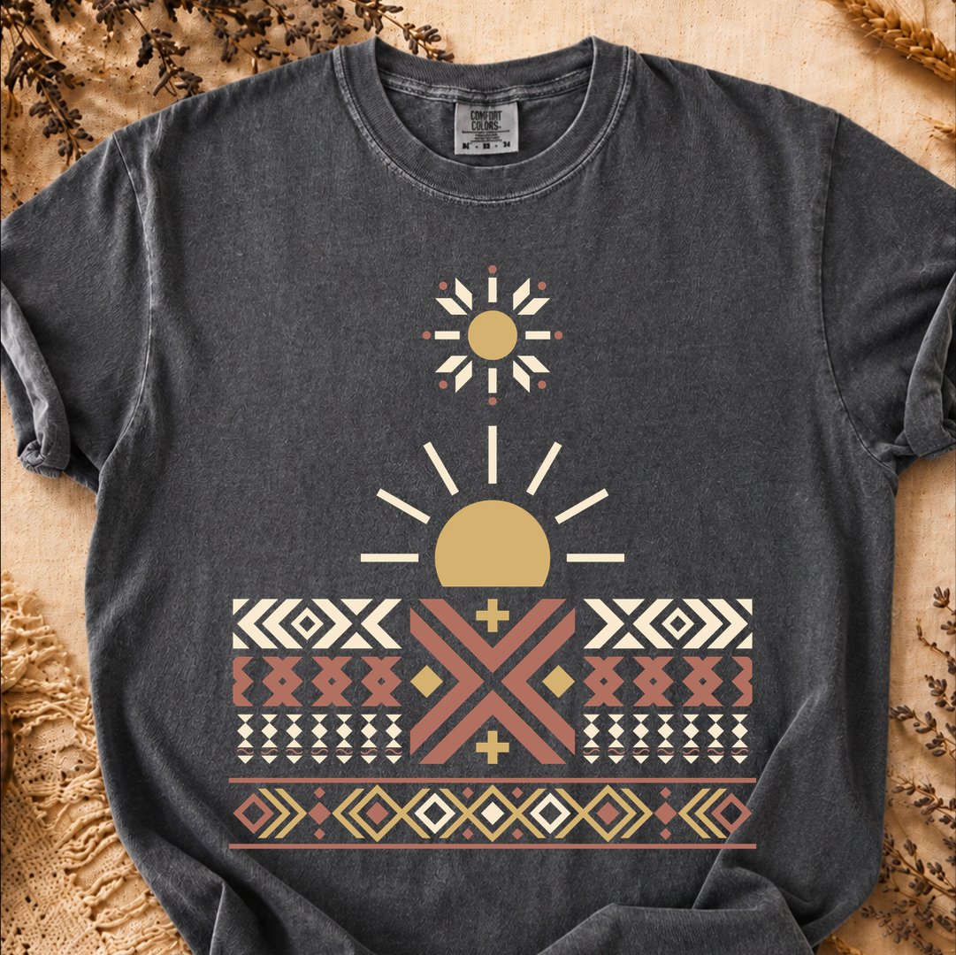 Quiet Sunburst, Ancient Symbols T-Shirt, Heavyweight