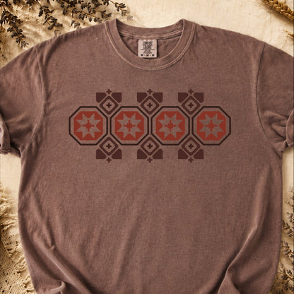 Red Talisman Pattern, Ancient Symbols T-Shirt, Heavyweight