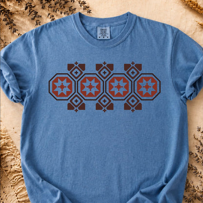 Red Talisman Pattern, Ancient Symbols T-Shirt, Heavyweight