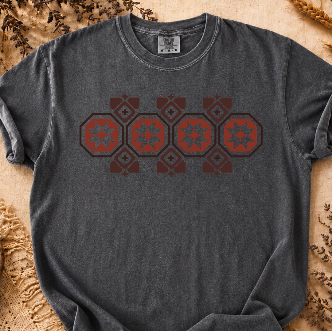 Red Talisman Pattern, Ancient Symbols T-Shirt, Heavyweight