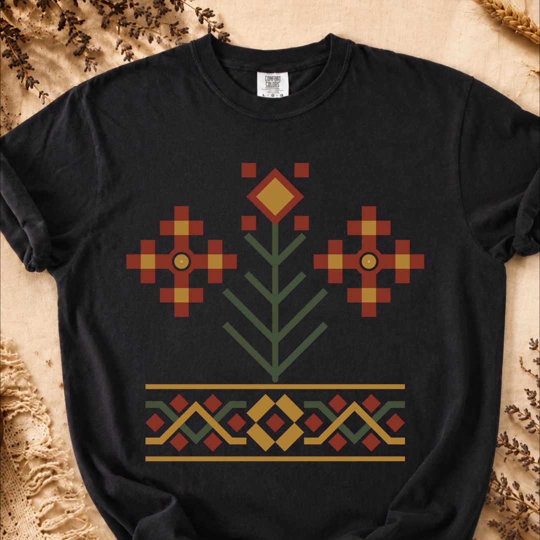 Spirit Tree Geometry, Ancient Symbols T-Shirt, Heavyweight