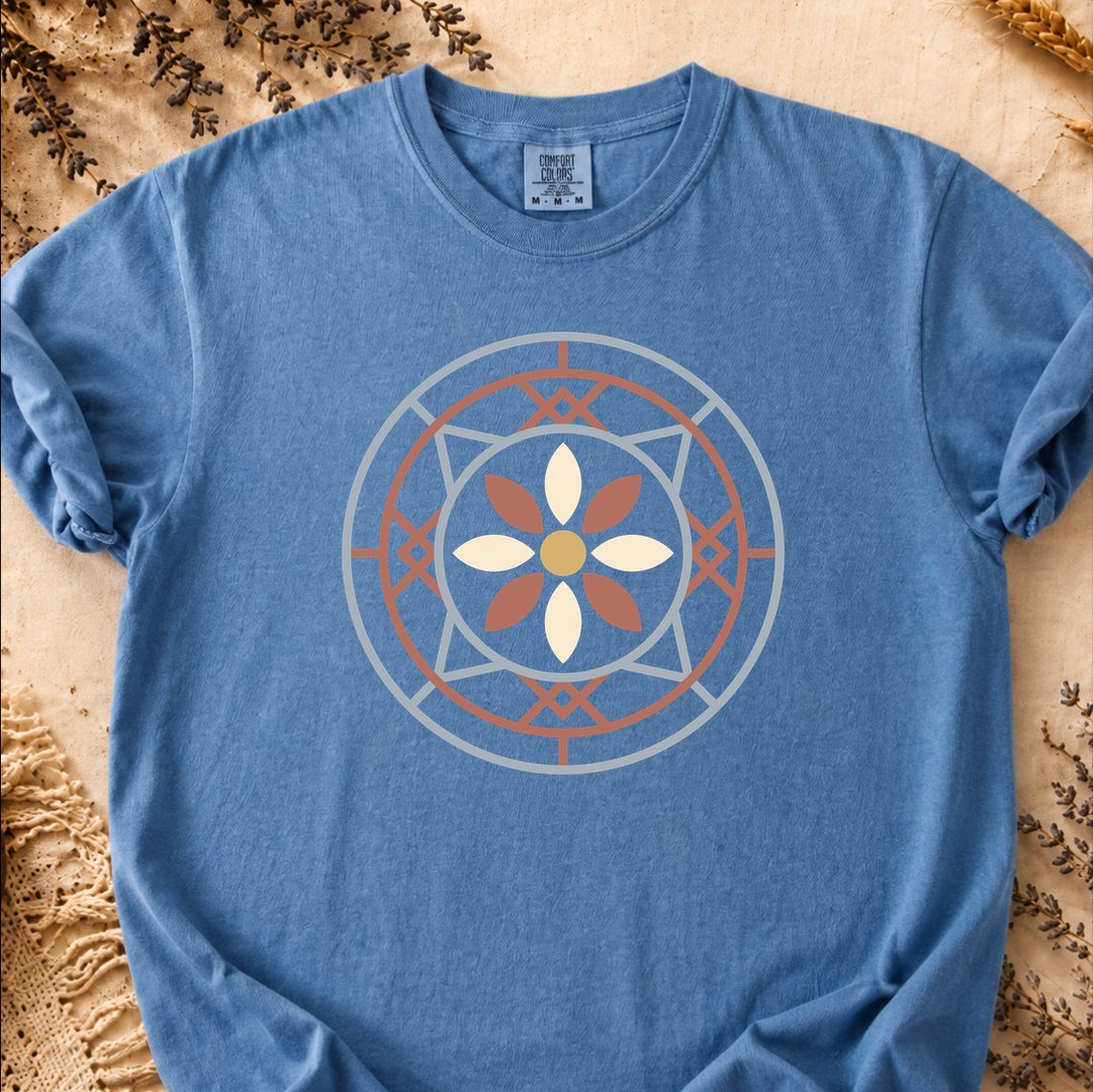 Sun Wheel Pattern, Ancient Symbols T-Shirt, Heavyweight
