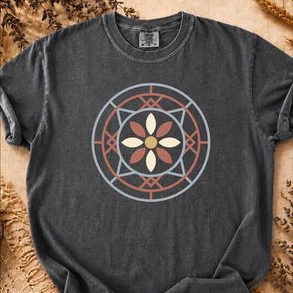 Sun Wheel Pattern, Ancient Symbols T-Shirt, Heavyweight