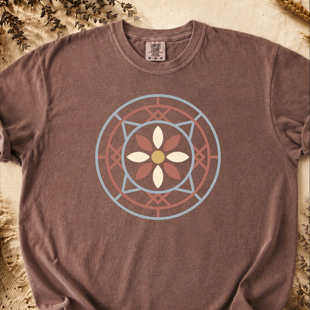 Sun Wheel Pattern, Ancient Symbols T-Shirt, Heavyweight