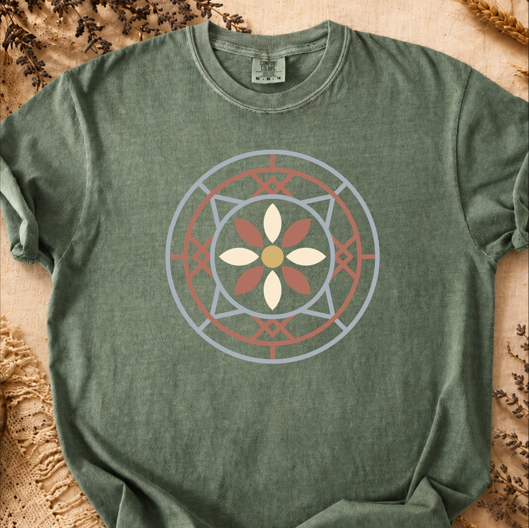 Sun Wheel Pattern, Ancient Symbols T-Shirt, Heavyweight