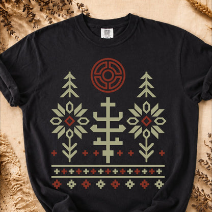 Winter Motif, Ancient Symbols T-Shirt, Heavyweight