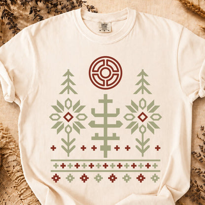 Winter Motif, Ancient Symbols T-Shirt, Heavyweight