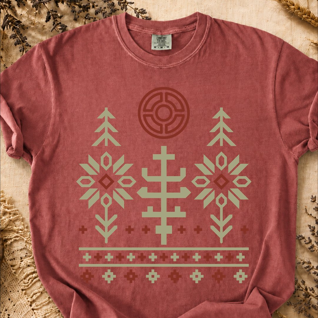 Winter Motif, Ancient Symbols T-Shirt, Heavyweight