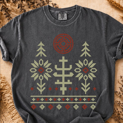 Winter Motif, Ancient Symbols T-Shirt, Heavyweight