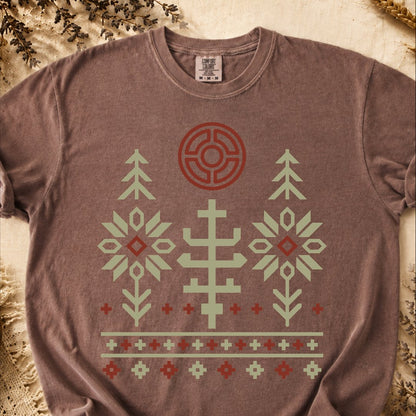 Winter Motif, Ancient Symbols T-Shirt, Heavyweight
