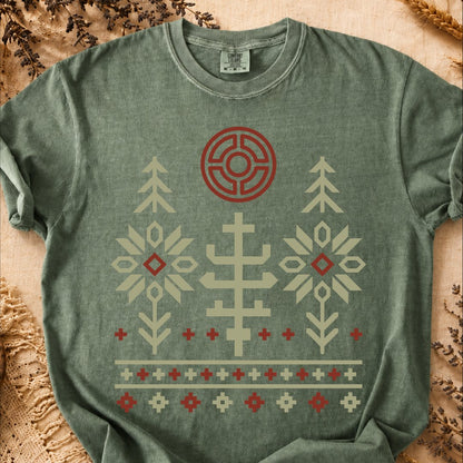 Winter Motif, Ancient Symbols T-Shirt, Heavyweight