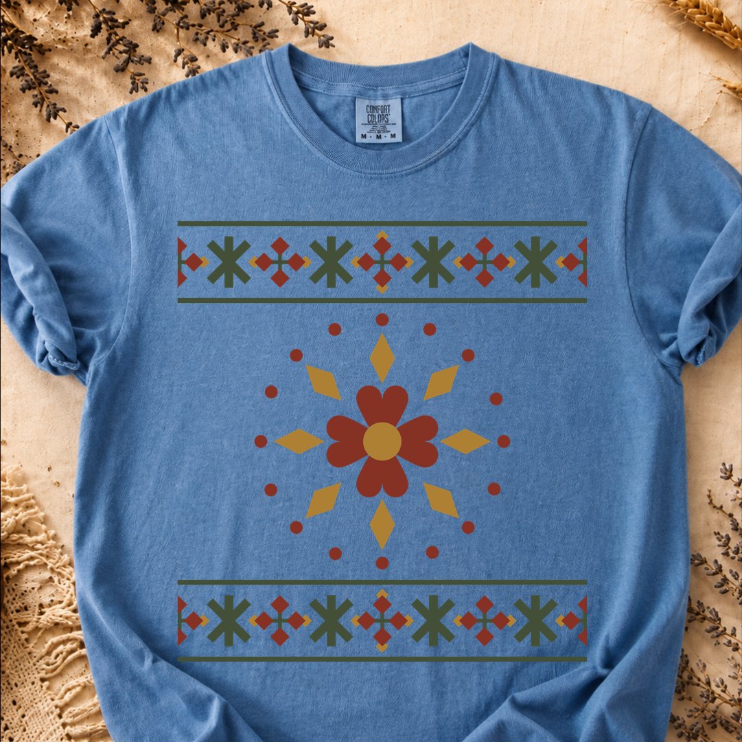 Winter Rhombus Orbit, Ancient Symbols T-Shirt, Heavyweight
