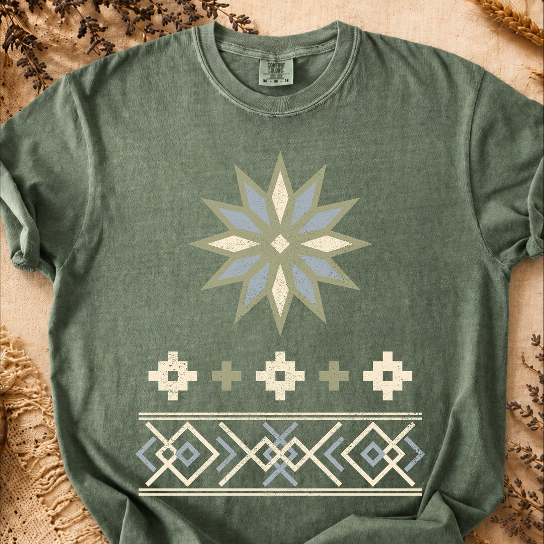 Winter Star Geometry, Ancient Symbols T-Shirt, Heavyweight