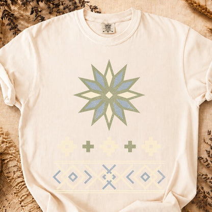 Winter Star Geometry, Ancient Symbols T-Shirt, Heavyweight